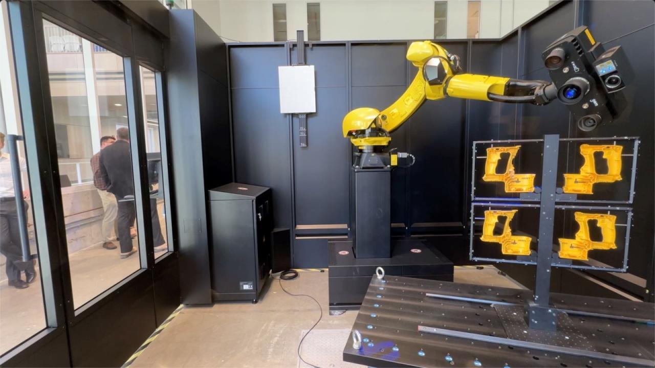 An internal view of Purdue Polytechnic's new ScanBox in Lambertus Hall's Build @ Scale Lab. (Purdue University photo/John O'Malley)