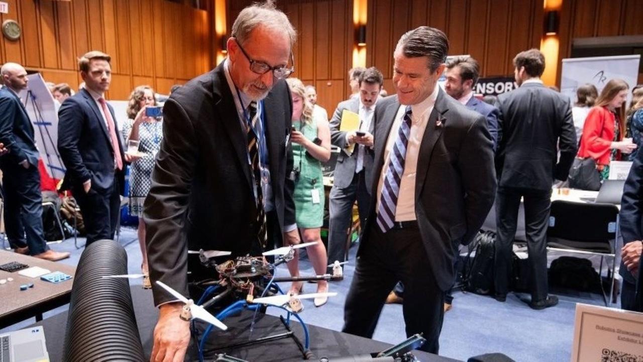 Richard Voyles (left) from Purdue Polytechnic with Sen. Todd Young from Indiana in Washington, D.C. (Photo provided)