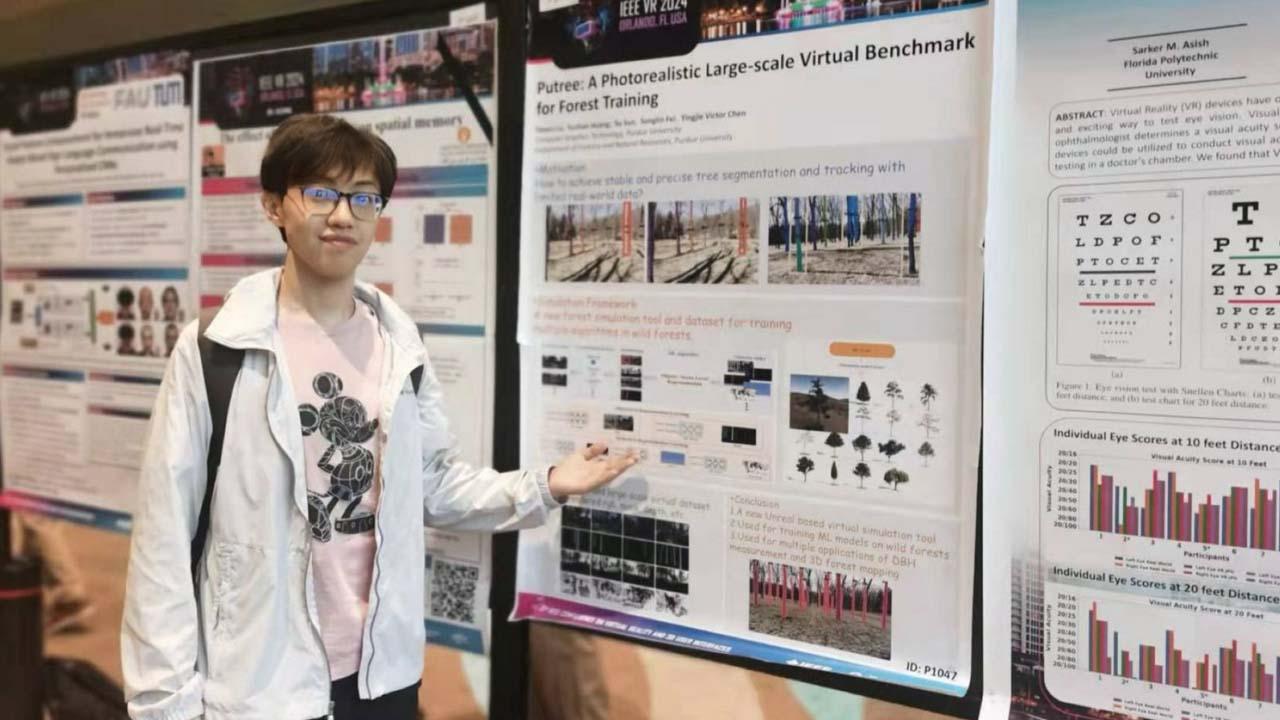 Lu presenting research at IEEE 2024. (Photo provided: Christos Mousas)