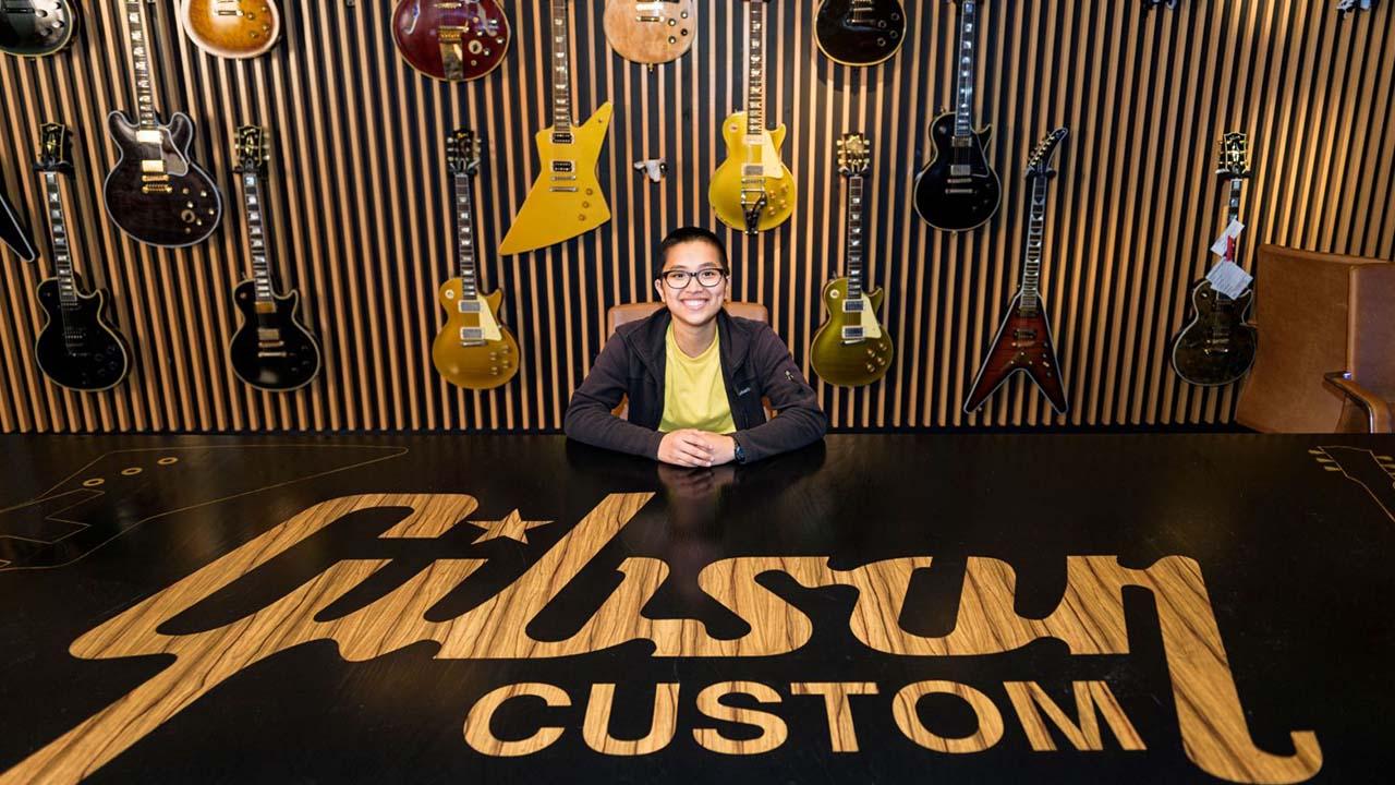 Lyndsay Moye enjoys her role as a Gibson CNC engineer, where she helps create instruments using the processes that she learned in guitar lab. (Purdue University photo/Matt Kerkhoff)