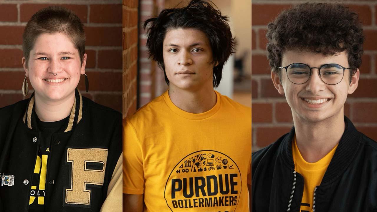 From left to right: Audrey Williamson, Eric Martinez, Keenan McKibben. (Purdue University photo/The Persistent Pursuit)