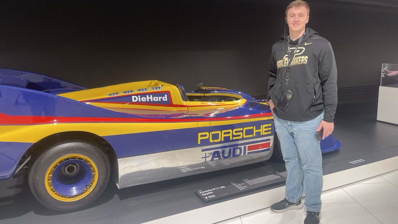 Lautenschlager exploring an auto facility in Germany. (Photo provided)