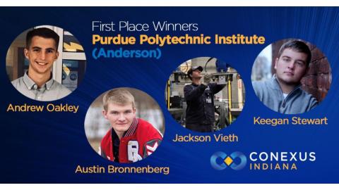 Students from Purdue Polytechnic Anderson placed first in the Conexus Indiana National Collegiate Case Competition for their work in solving a real-time business challenge.