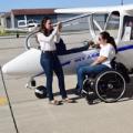 Purdue instructor Molly Van Scoy talks flight details with Able Flight student Melissa Allensworth prior to take-off.
