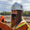 A young woman majoring in Purdue Polytechnic's Construction Management Technology program