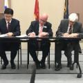 Representatives from Purdue, Cranfield sign partnership agreement