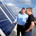 Students and solar panels
