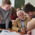 Phil Sanger with students in Russia