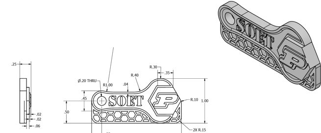 Pictured: Thai's blueprint for his keychain.