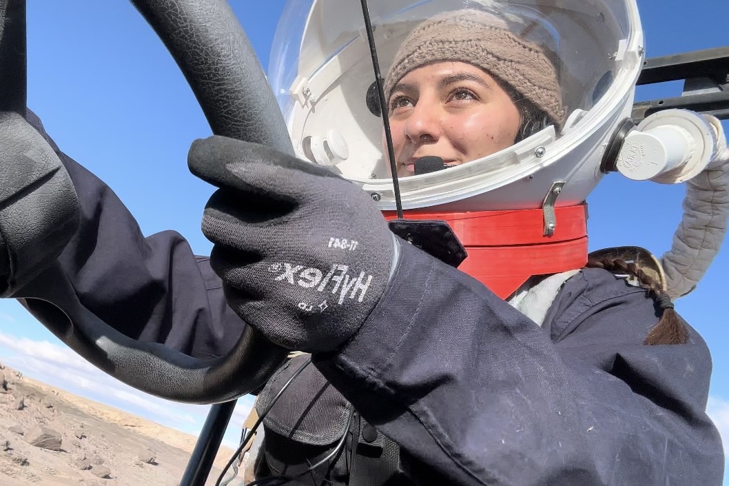Sanchez operating one of the rover-type vehicles at MDRS. (Photo provided: Adriana Sanchez)